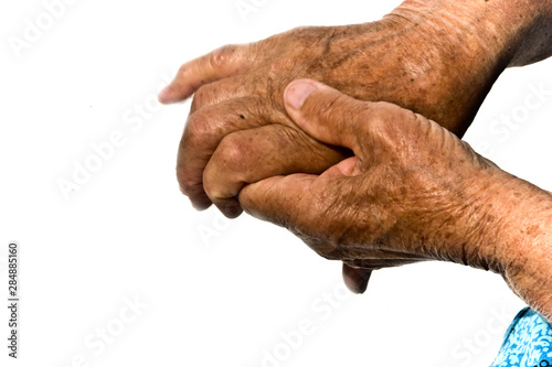 Hand disease of the elderly, hand pain © Pavlo