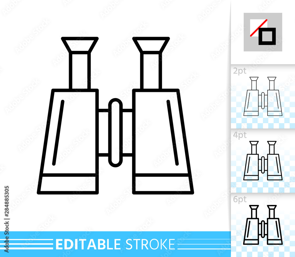 Binocular search simple thin line vector icon Binocular search simple thin line vector icon
