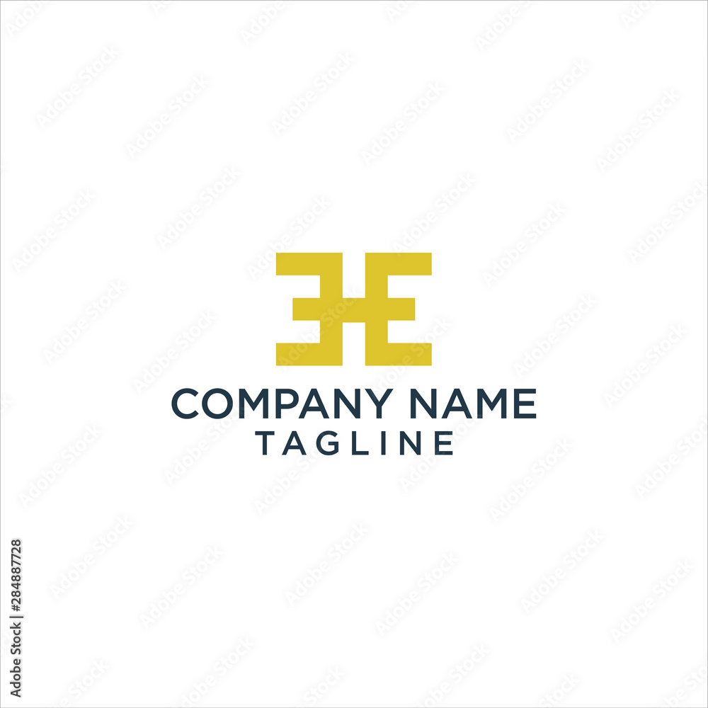 Obraz premium letter E monoline vector graphic minimalist