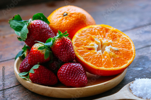 strawberry and orange fruit vitamin diet for healthy