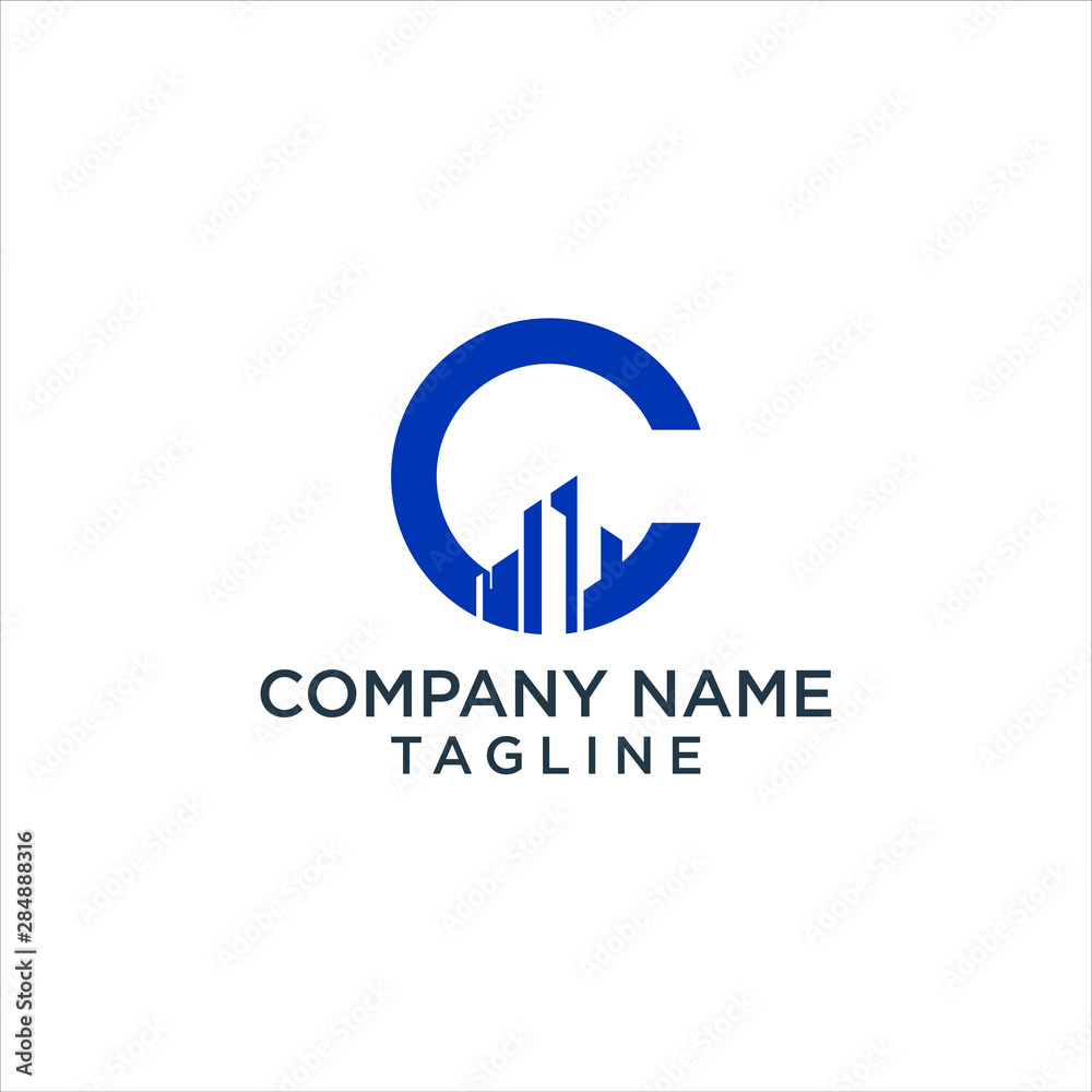 letter c and building logo design letter c and building logo design