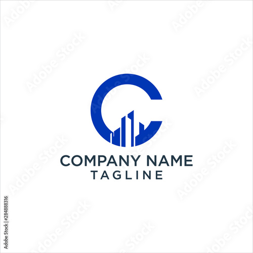 Free Download letter c and building logo design - GFXLoad