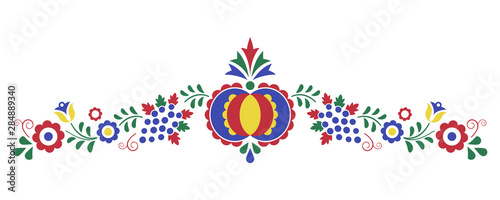 Фотография Traditional folk ornament, the Moravian ornament from region Slovacko, floral em