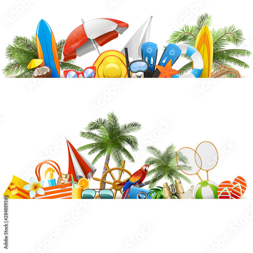 Vector Beach Borders