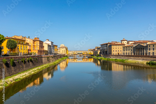 historic Ponte Veccio in Florence at river Arno © travelview