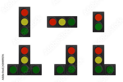 Set of traffic lights.