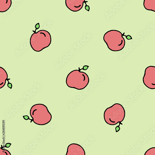 Simple minimalist pattern with apples, peaches. Seamless design for fabric, cover, banner, interior, children's clothing, print for packaging cosmetics, gift packaging