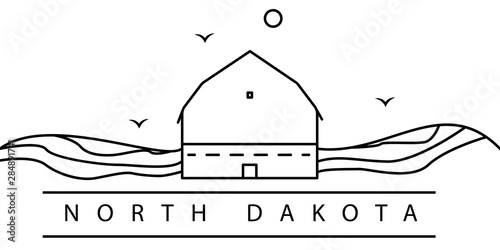 North Dakota city line icon. Element of USA states illustration icons. Signs, symbols can be used for web, logo, mobile app, UI, UX photo