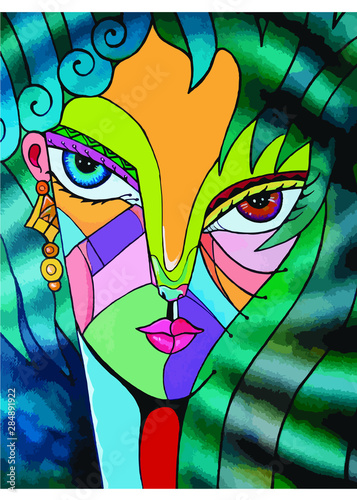 Rostro cubista de chica
