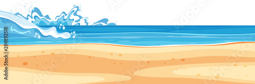 Landscape background with blue sea and clean beach