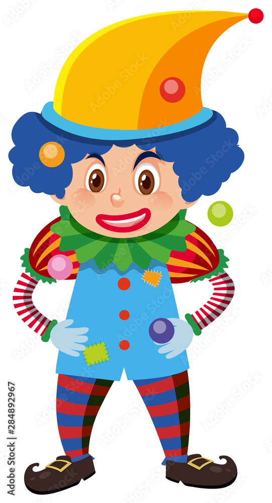 Single character of circus clown on white background Single character of circus clown on white background