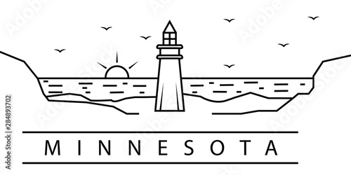 Minnesota city line icon. Element of USA states illustration icons. Signs, symbols can be used for web, logo, mobile app, UI, UX