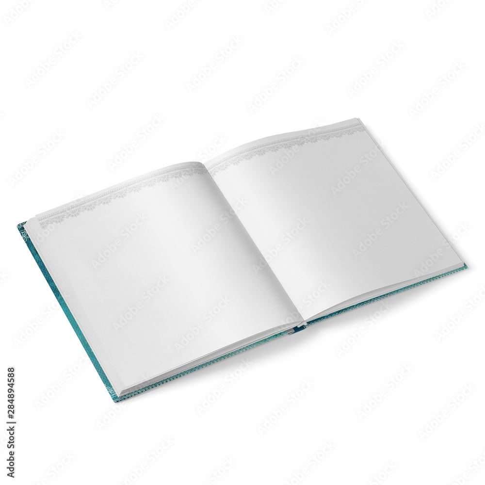 Buch geöffnet, isoliert auf weiß Buch geöffnet, isoliert auf weiß