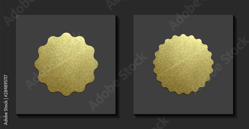 Vector illustration. Gold rubber stamp. Luxury golden vintage border.