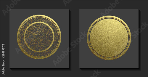 Vector illustration. Gold rubber stamp. Luxury golden vintage border.