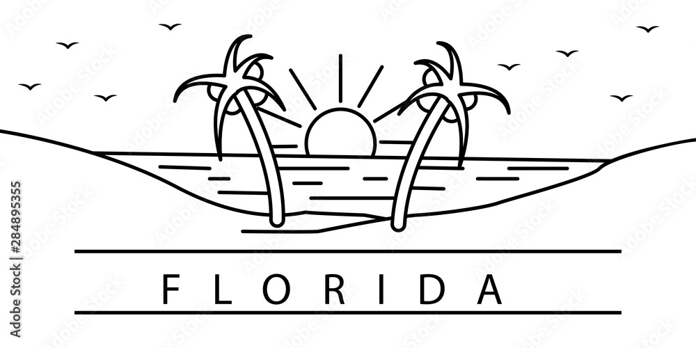 Florida city line icon. Element of USA states illustration icons. Signs ...