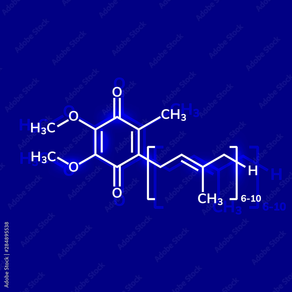 Coenzyme Q10 or ubiquinone chemical formula