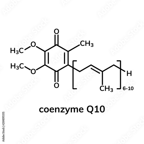 Coenzyme Q10 or ubiquinone chemical formula photo