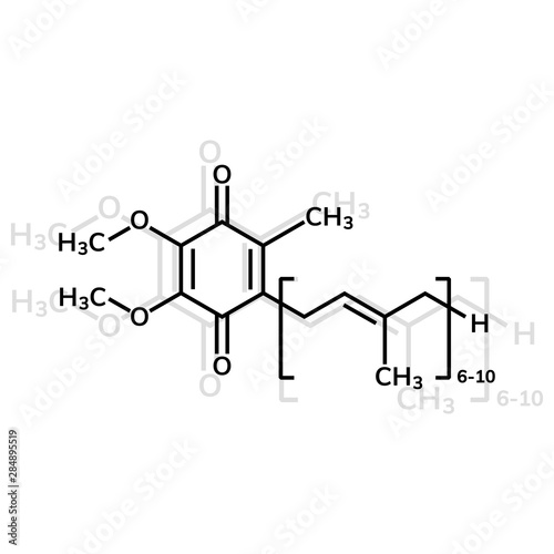 Coenzyme Q10 or ubiquinone chemical formula