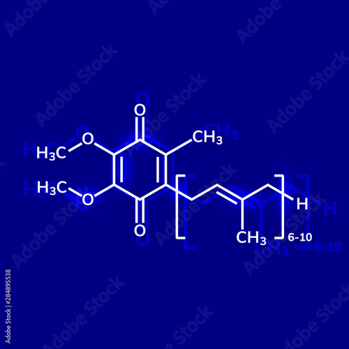 Coenzyme Q10 or ubiquinone chemical formula