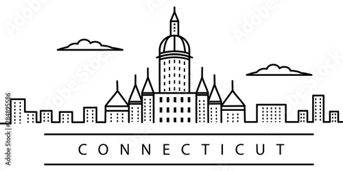Connecticut city line icon. Element of USA states illustration icons. Signs, symbols can be used for web, logo, mobile app, UI, UX