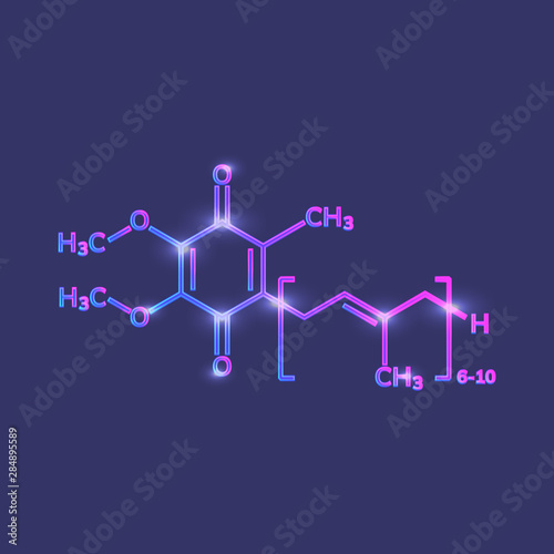 Coenzyme Q10 or ubiquinone chemical formula