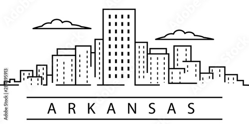 Arkansas city line icon. Element of USA states illustration icons. Signs, symbols can be used for web, logo, mobile app, UI, UX