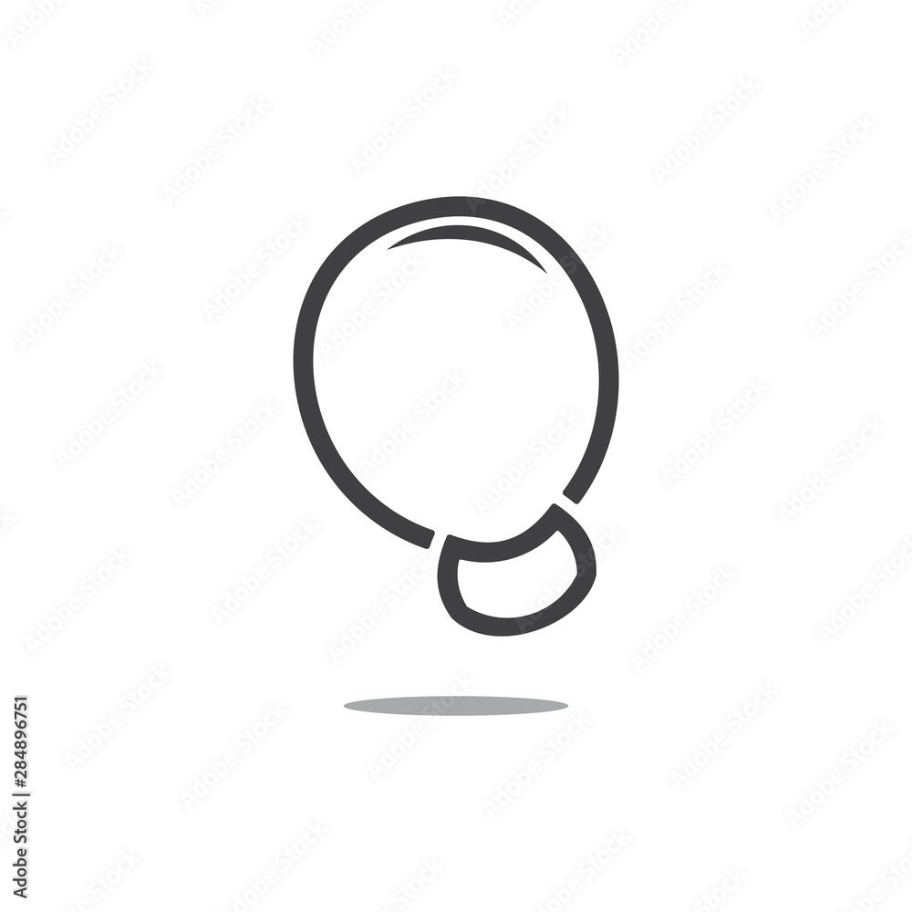 simple cute air balloon airship symbol vector simple cute air balloon airship symbol vector