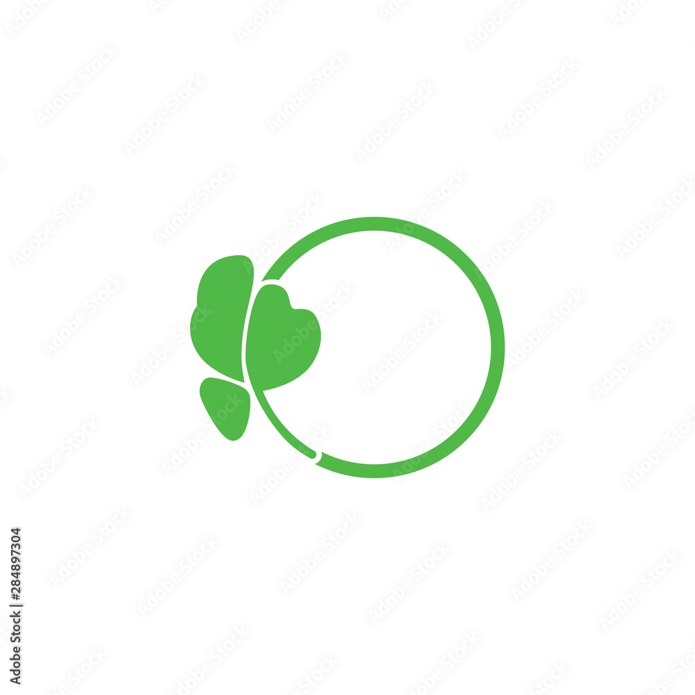 simple circle leaf parsley design logo vector simple circle leaf parsley design logo vector