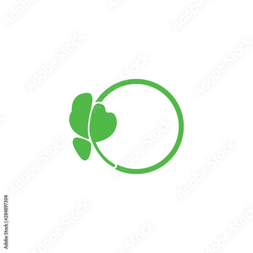 simple circle leaf parsley design logo vector