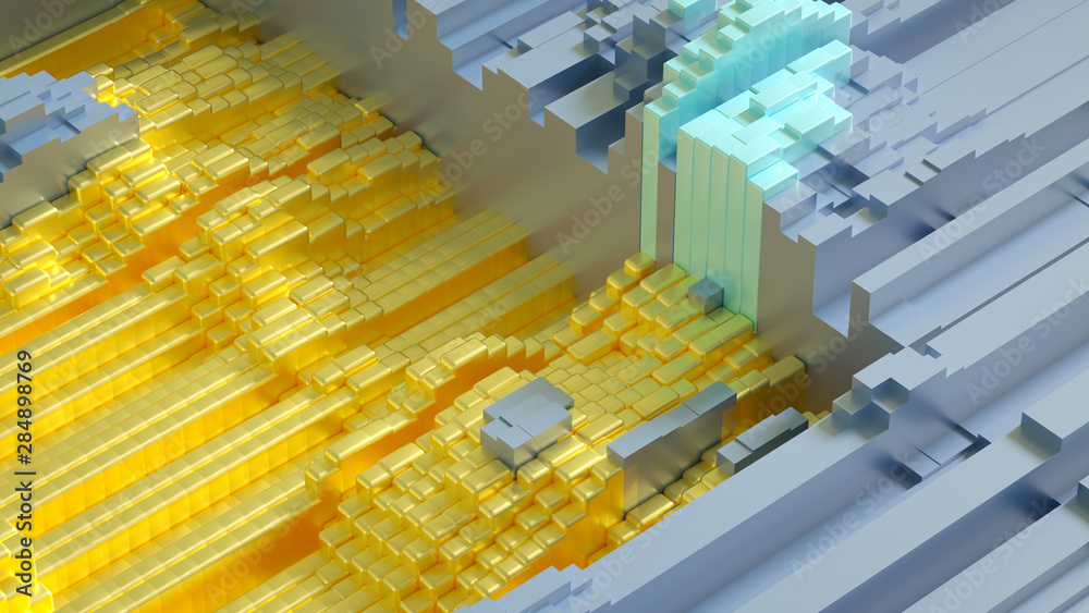 Fototapeta premium Abstract technology background. 3d illustration, 3d rendering.