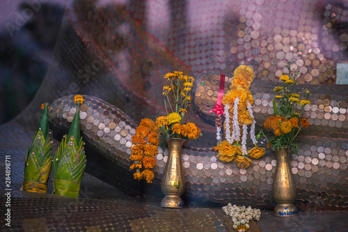 Flowers worshiping Buddha images to worship photo