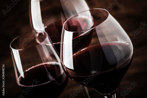 Quadro su tela Selection of red wine on wine tasting