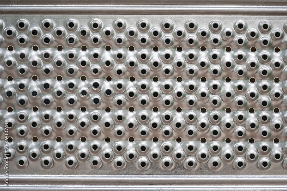 Production of scaffolding elements close-up Production of scaffolding elements close-up