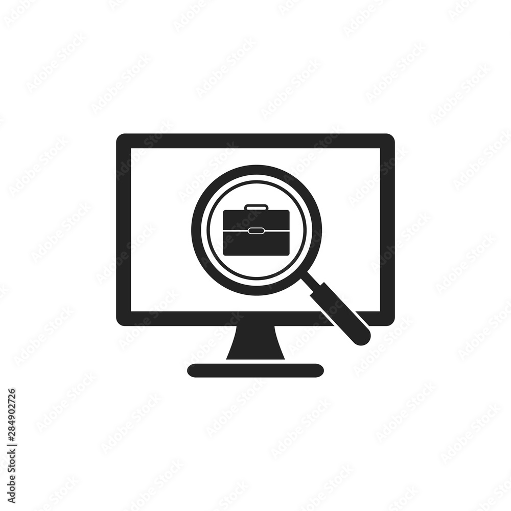 Online job search icon.Flat style vector EPS. Online job search icon.Flat style vector EPS.