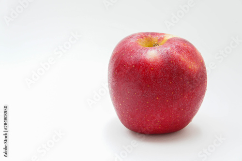 red apple fruit on white background
