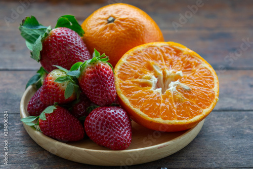 strawberry and orange fruit vitamin diet for healthy