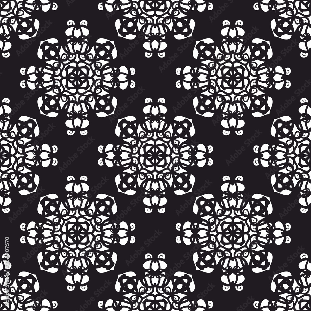 Tile black and white vector pattern for seamless decoration wallpaper Tile black and white vector pattern for seamless decoration wallpaper