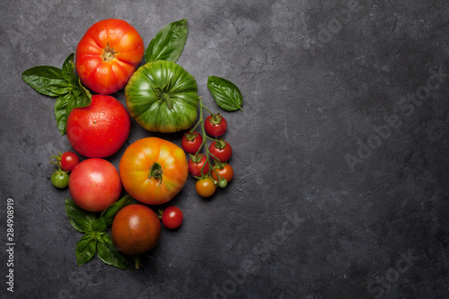 Fresh garden colorful tomatoes