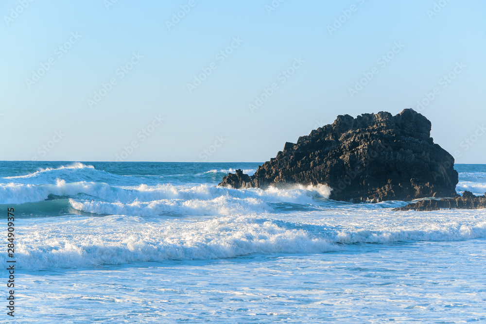 Waves crushing on the Atlantic ocean shore