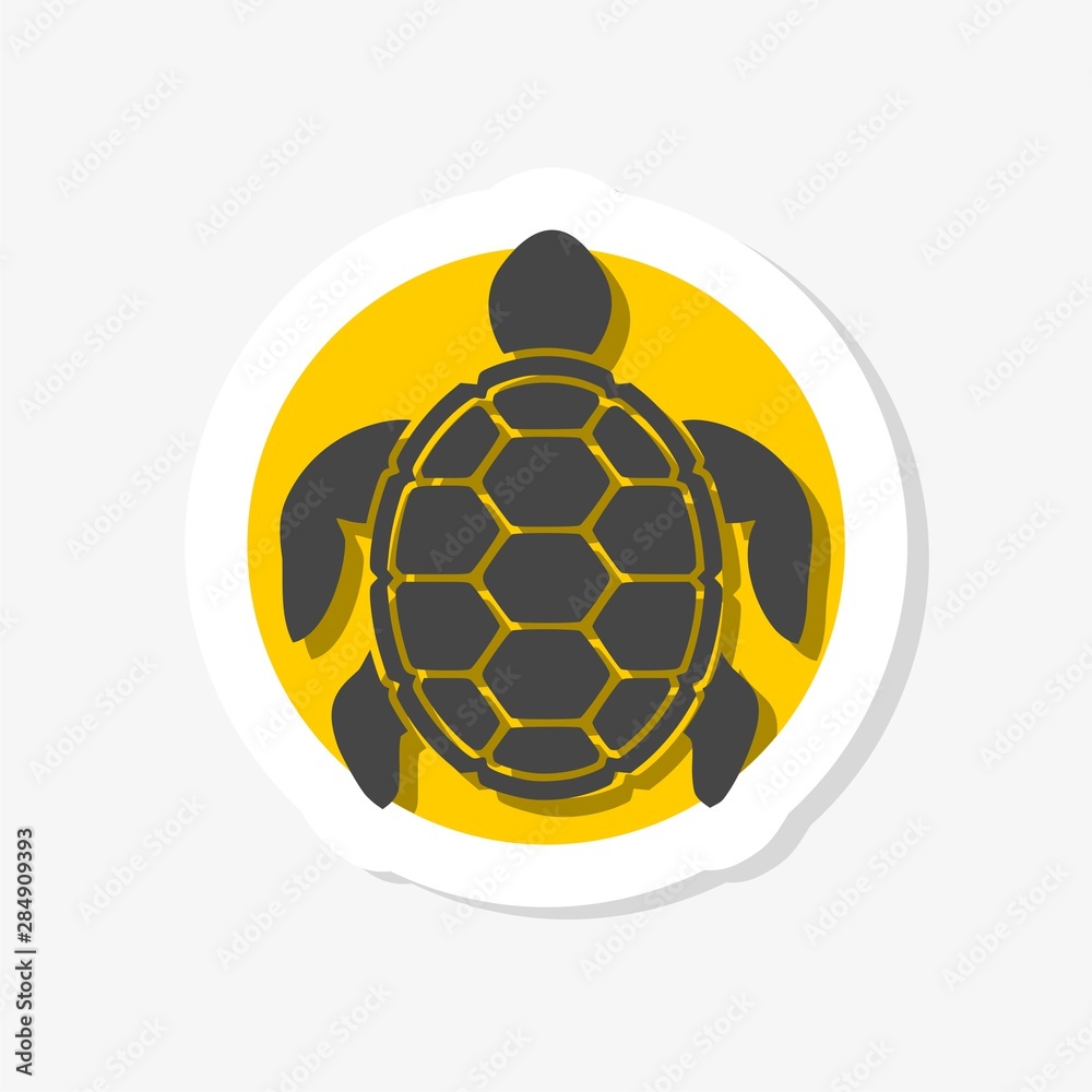 Obraz premium Turtle sticker icon. Simple illustration of turtle icon for web