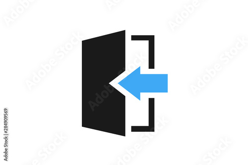The exit icon. Logout and output, outlet, out symbol. Flat Vector illustration