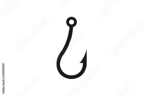 Fishing hook icon, fishhook icon on white background