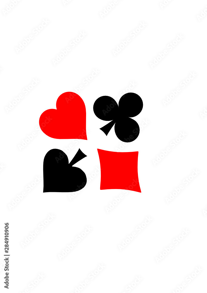 Poker Skat Symbole Herz Karo Kreuz Piek Grafik Vektor Stock Vector | Adobe  Stock
