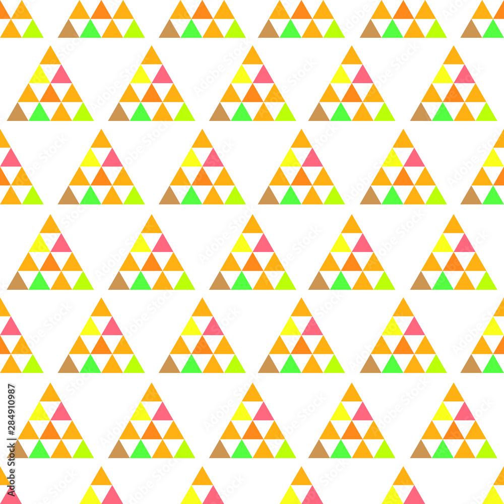 Seamless pattern with multicolored triangles