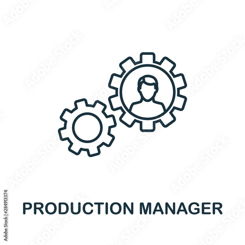 Production Manager outline icon. Thin style design from startup icons collection. Creativeproduction manager icon for web design, apps, software, print usage