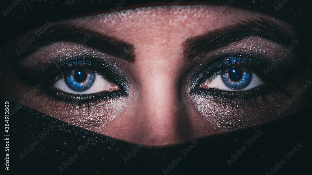 eyes of an eastern woman, macro eyes of an eastern woman, macro