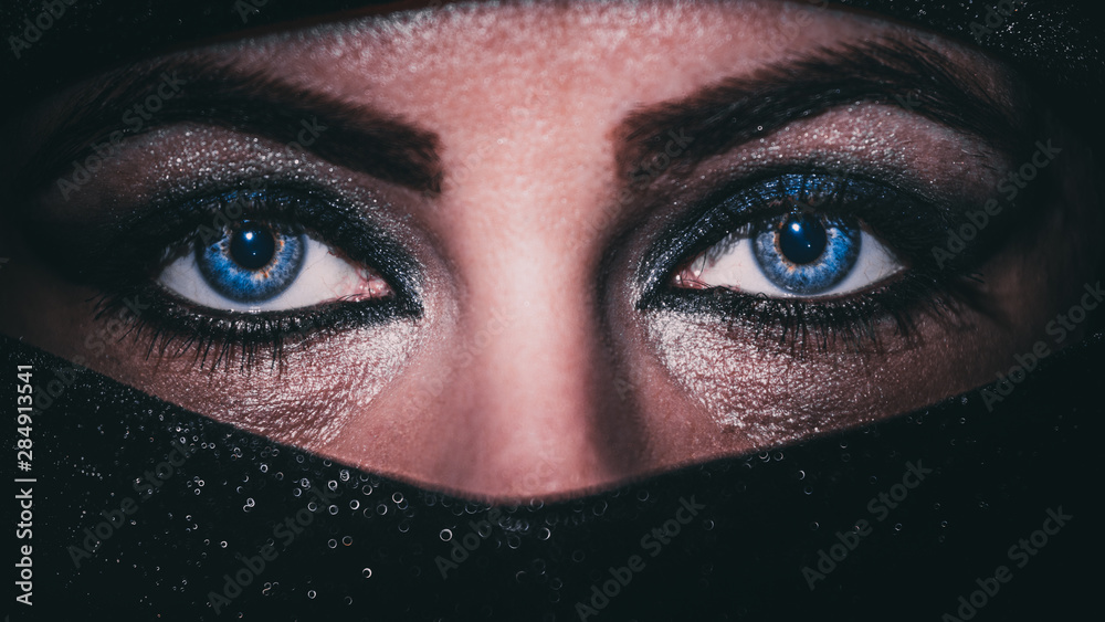 eyes of an eastern woman, macro eyes of an eastern woman, macro