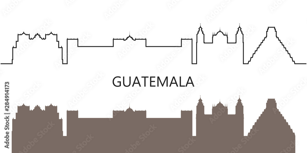 Guatemala logo. Isolated Guatemalan architecture on white background