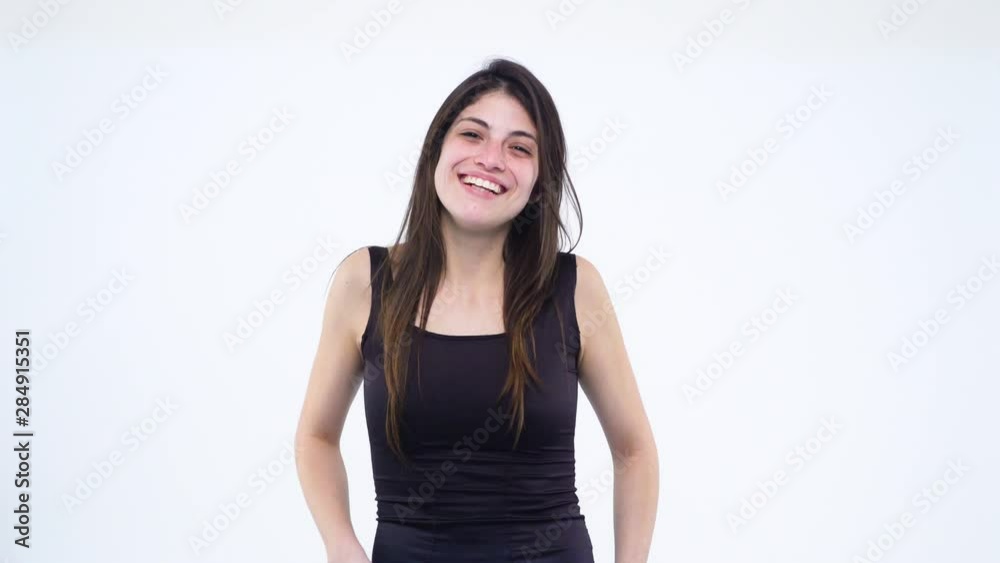 Emotional girl on a light background. A series of human emotions Emotional girl on a light background. A series of human emotions